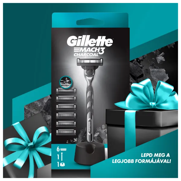 Gillette Mach3 Charcoal Férfi Borotva, 1 db Gillette Borotva, 6 db Borotvabetét termékhez kapcsolódó kép