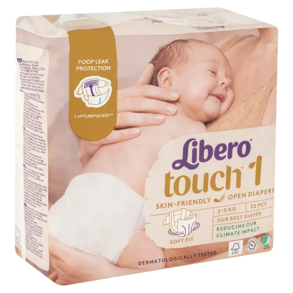 Libero Touch egyszerhasználatos pelenkanadrág, méret: 1, 2-5 kg 22 db termékhez kapcsolódó kép