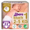 Libero Touch egyszerhasználatos pelenkanadrág, méret: 1, 2-5 kg 22 db termékhez kapcsolódó kép