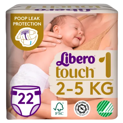 Libero Touch egyszerhasználatos pelenkanadrág, méret: 1, 2-5 kg 22 db termékhez kapcsolódó kép