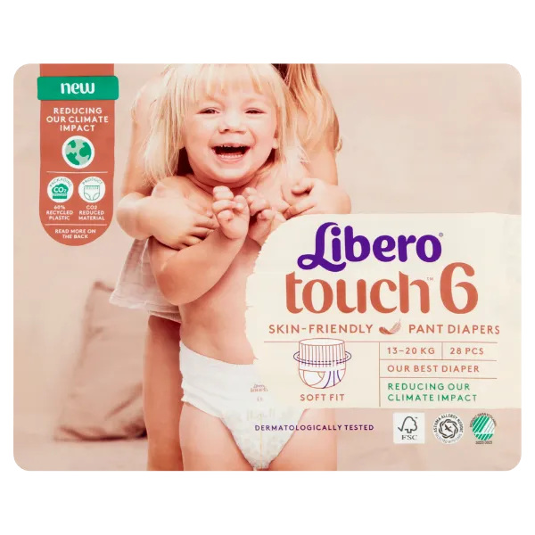 Libero Touch egyszerhasználatos bugyipelenka, méret: 6, 13-20 kg, 28 db termékhez kapcsolódó kép