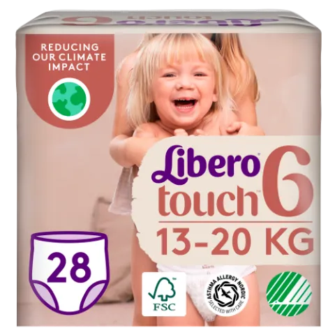 Libero Touch egyszerhasználatos bugyipelenka, méret: 6, 13-20 kg, 28 db termékhez kapcsolódó kép