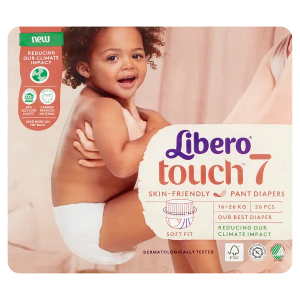 Libero Touch egyszerhasználatos bugyipelenka, méret: 7, 16-26 kg, 26 db termékhez kapcsolódó kép