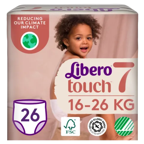 Libero Touch egyszerhasználatos bugyipelenka, méret: 7, 16-26 kg, 26 db termékhez kapcsolódó kép