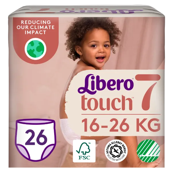 Libero Touch egyszerhasználatos bugyipelenka, méret: 7, 16-26 kg, 26 db termékhez kapcsolódó kép