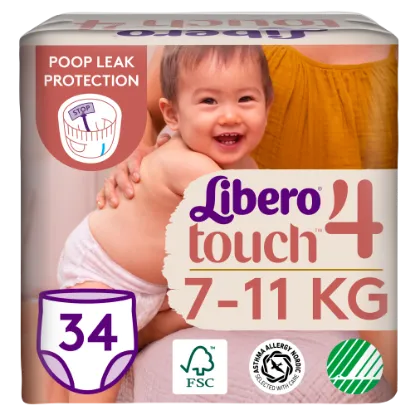 Libero Touch egyszerhasználatos bugyipelenka, méret: 4, 7-11 kg, 34 db termékhez kapcsolódó kép