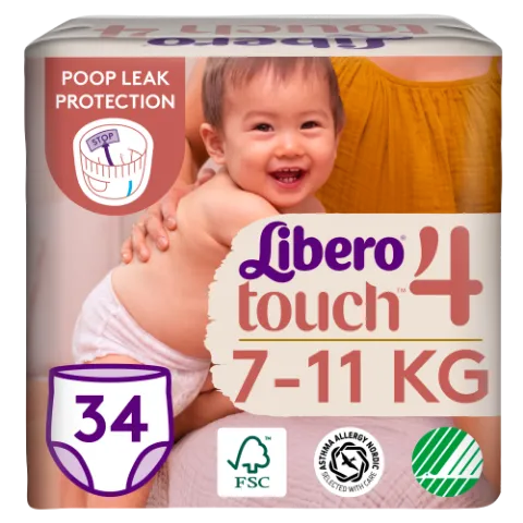 Libero Touch egyszerhasználatos bugyipelenka, méret: 4, 7-11 kg, 34 db termékhez kapcsolódó kép