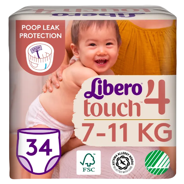 Libero Touch egyszerhasználatos bugyipelenka, méret: 4, 7-11 kg, 34 db termékhez kapcsolódó kép