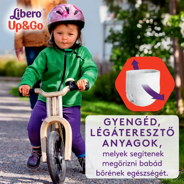 Libero Up&Go egyszerhasználatos bugyipelenka, méret: 3, 5-9 kg, 46 db termékhez kapcsolódó kép