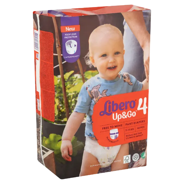 Libero Up&Go egyszerhasználatos bugyipelenka, méret: 4, 7-11 kg, 42 db termékhez kapcsolódó kép