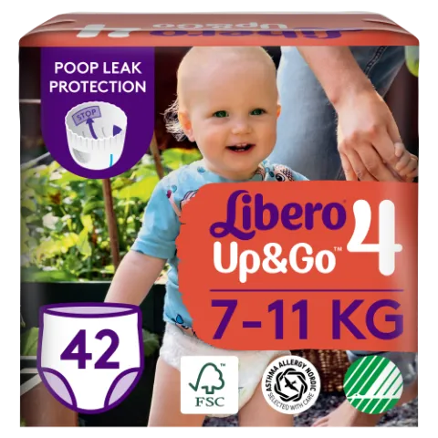 Libero Up&Go egyszerhasználatos bugyipelenka, méret: 4, 7-11 kg, 42 db termékhez kapcsolódó kép