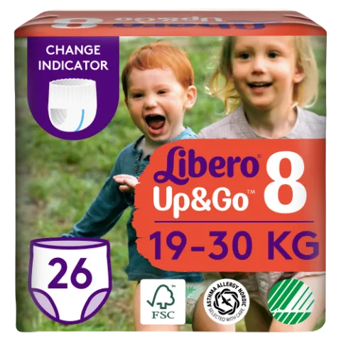 Libero Up&Go egyszerhasználatos bugyipelenka, méret: 8, 19-30 kg, 26 db termékhez kapcsolódó kép