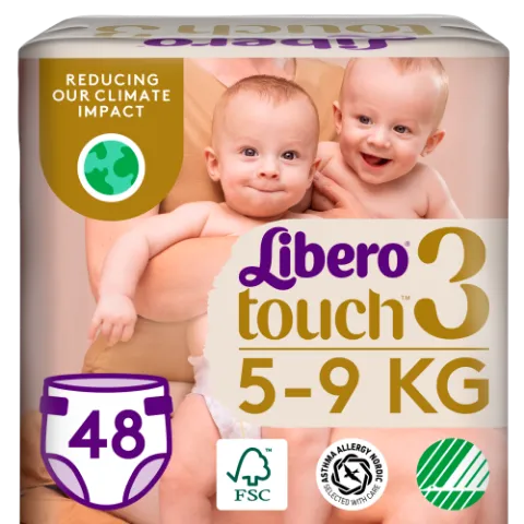 Libero Touch egyszerhasználatos pelenkanadrág, méret: 3, 5-9 kg, 48 db termékhez kapcsolódó kép