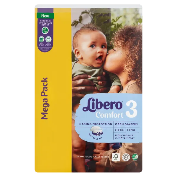 Libero Comfort egyszerhasználatos pelenkanadrág, méret: 3, 5-9 kg 84 db termékhez kapcsolódó kép