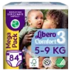 Libero Comfort egyszerhasználatos pelenkanadrág, méret: 3, 5-9 kg 84 db termékhez kapcsolódó kép