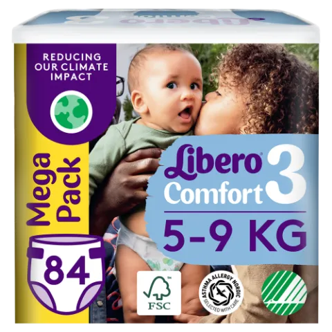 Libero Comfort egyszerhasználatos pelenkanadrág, méret: 3, 5-9 kg 84 db termékhez kapcsolódó kép