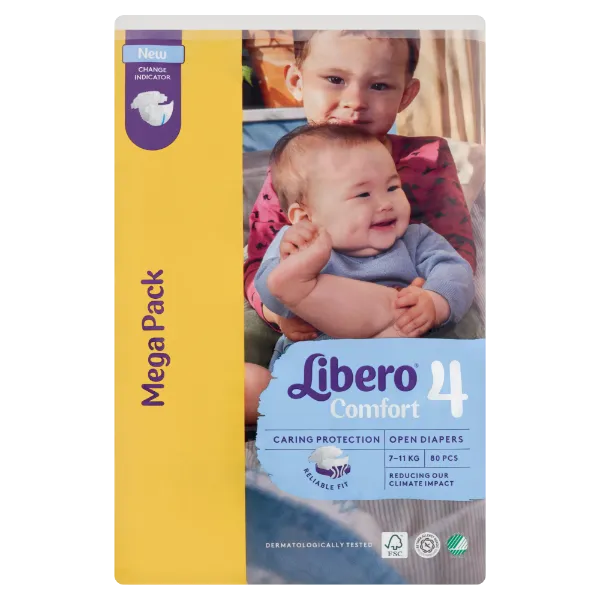 Libero Comfort egyszerhasználatos pelenka, méret: 4, 7-11 kg, 80 db termékhez kapcsolódó kép