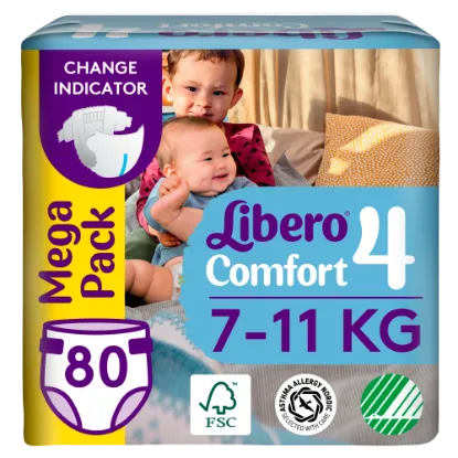 Libero Comfort egyszerhasználatos pelenka, méret: 4, 7-11 kg, 80 db termékhez kapcsolódó kép