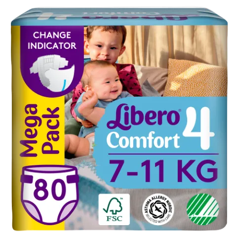 Libero Comfort egyszerhasználatos pelenka, méret: 4, 7-11 kg, 80 db termékhez kapcsolódó kép