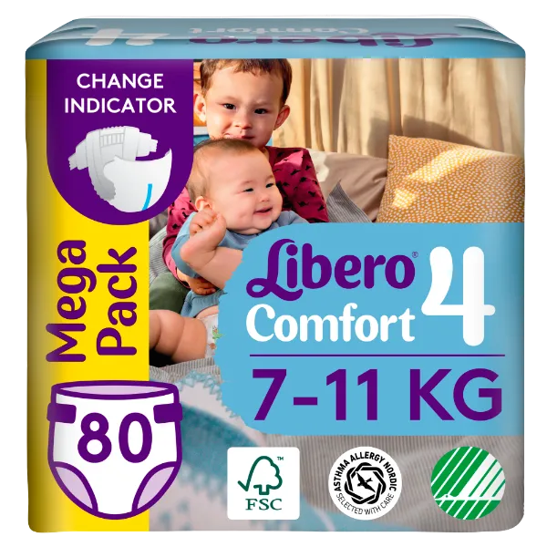 Libero Comfort egyszerhasználatos pelenka, méret: 4, 7-11 kg, 80 db termékhez kapcsolódó kép