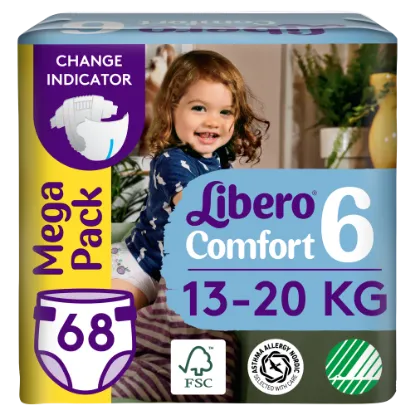 Libero Comfort egyszerhasználatos pelenka, méret: 6, 13-20 kg, 68 db termékhez kapcsolódó kép