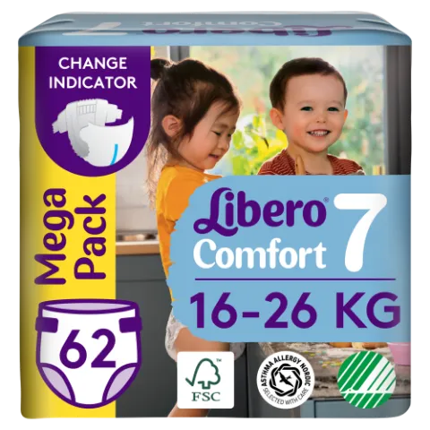 Libero Comfort egyszerhasználatos pelenka, méret: 7, 16-26 kg, 62 db termékhez kapcsolódó kép