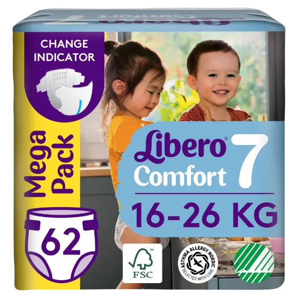 Libero Comfort egyszerhasználatos pelenka, méret: 7, 16-26 kg, 62 db termékhez kapcsolódó kép