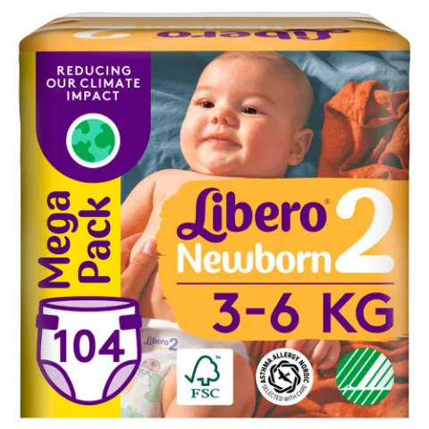 Libero Newborn egyszerhasználatos pelenkanadrág, méret: 2, 3-6 kg, 104 db termékhez kapcsolódó kép