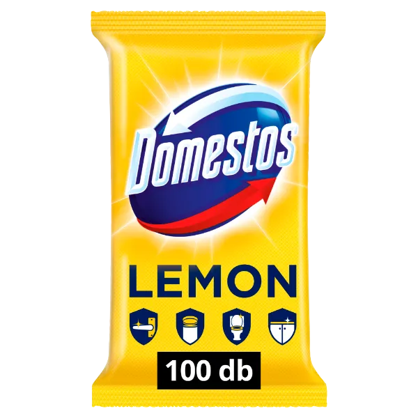 Domestos Lemon Fresh fertőtlenítő törlőkendő 100 db termékhez kapcsolódó kép