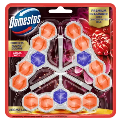 Domestos Aroma Lux Dahlia Wish WC frissítő blokk 3 x 50 g termékhez kapcsolódó kép