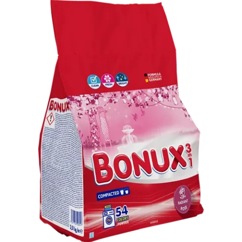 BONUX mosópor Radiant Rose színes ruhákhoz 54 mosás 3,51 kg termékhez kapcsolódó kép