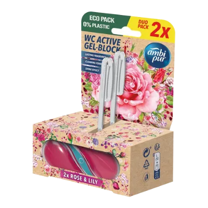 Ambipur aktív wc gél blokk 2x45g rose & lily termékhez kapcsolódó kép