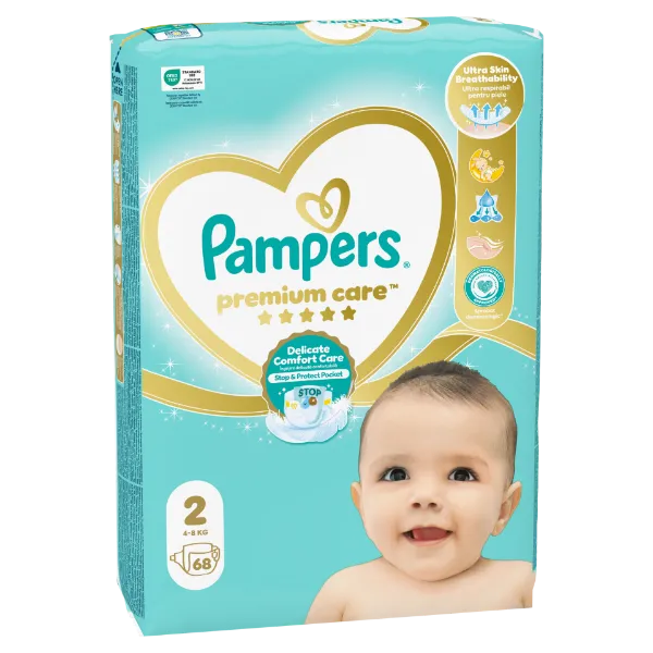 Pampers Premium Care Pelenka, 2 Méret, 68 db, 4kg-8kg termékhez kapcsolódó kép