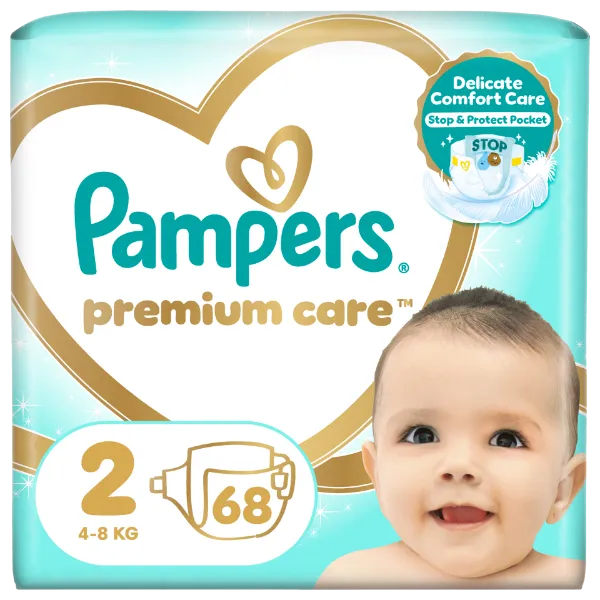 Pampers Premium Care Pelenka, 2 Méret, 68 db, 4kg-8kg termékhez kapcsolódó kép