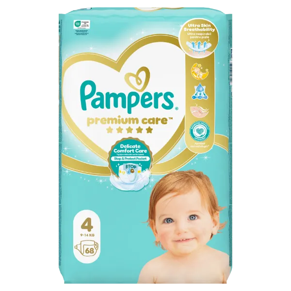 Pampers Premium Care Pelenka, 4 Méret, 68 db, 9kg-14kg termékhez kapcsolódó kép
