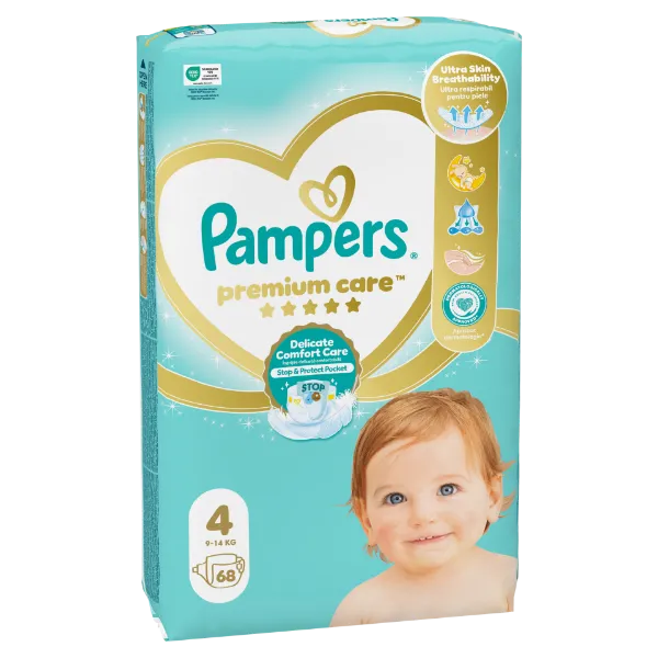 Pampers Premium Care Pelenka, 4 Méret, 68 db, 9kg-14kg termékhez kapcsolódó kép