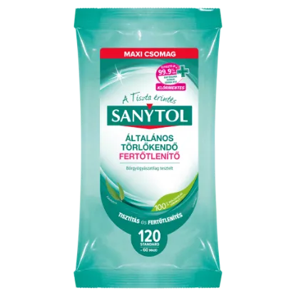 Sanytol Eukaliptusz fertőtlenítő általános törlőkendő 120 db termékhez kapcsolódó kép