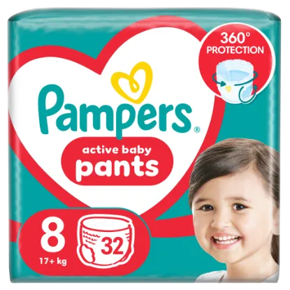 Pampers Pants Bugyipelenka, Méret: 8, 32 db pelenka, 17kg+ termékhez kapcsolódó kép