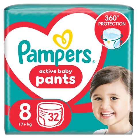 Pampers Pants Bugyipelenka, Méret: 8, 32 db pelenka, 17kg+ termékhez kapcsolódó kép