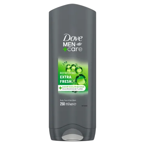 Dove Men+Care Refreshing Extra Fresh tusfürdő testre, arcra, hajra  250 ml termékhez kapcsolódó kép