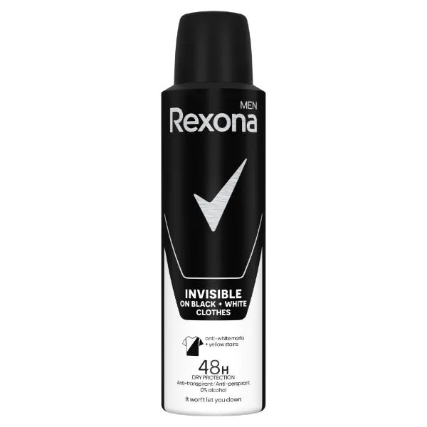 Rexona Men Motion Sense Invisible On Black + White Clothes izzadásgátló 150 ml termékhez kapcsolódó kép