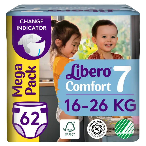 Libero Comfort egyszerhasználatos pelenka, méret: 7, 16-26 kg, 62 db termékhez kapcsolódó kép