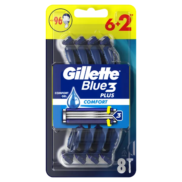 Gillette Blue3 Plus Comfort, Eldobható Borotva Férfiaknak, 8 Darabos Kiszerelés termékhez kapcsolódó kép
