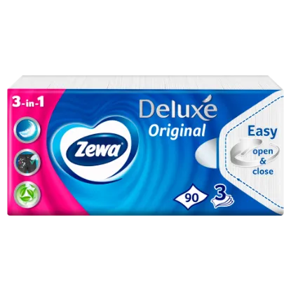 Zewa delux papírzsebkendő normal 3 rétegű 90 db termékhez kapcsolódó kép