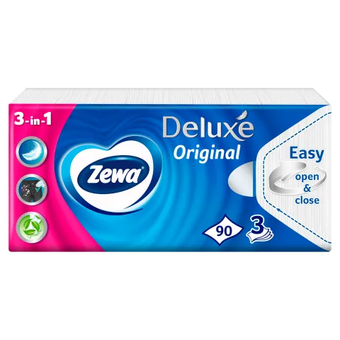 Zewa delux papírzsebkendő normal 3 rétegű 90 db termékhez kapcsolódó kép