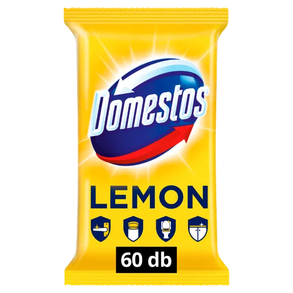 Domestos Lemon Fresh fertőtlenítő törlőkendő 60 db termékhez kapcsolódó kép