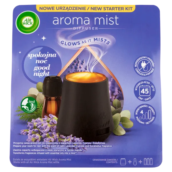Air Wick Aroma Mist Édes Álom aroma diffúzor készülék és utántöltő 20 ml termékhez kapcsolódó kép