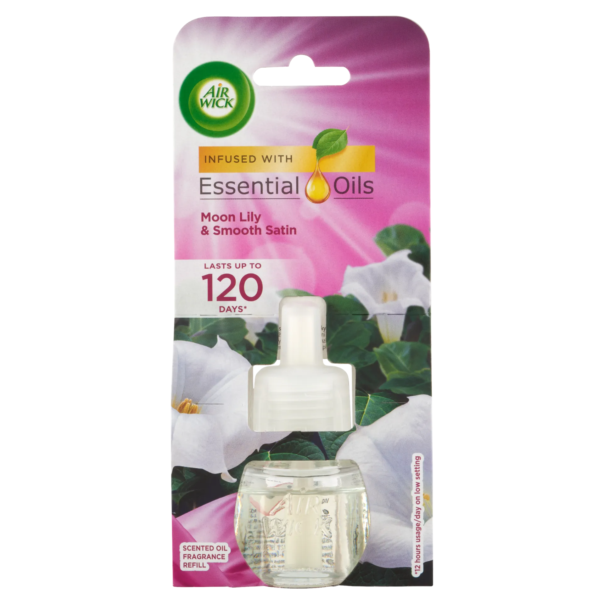 Air Wick Bársonyos Szatén és Éji Liliom elektromos utántöltő légfrissítő készülékhez 19 ml