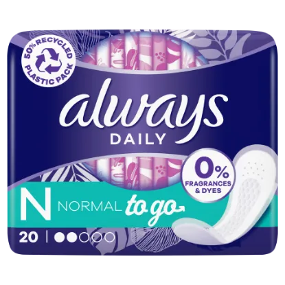 Always Dailies Normal To Go  Tisztasági Betét, 20 db termékhez kapcsolódó kép