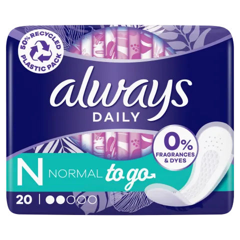 Always Dailies Normal To Go  Tisztasági Betét, 20 db termékhez kapcsolódó kép